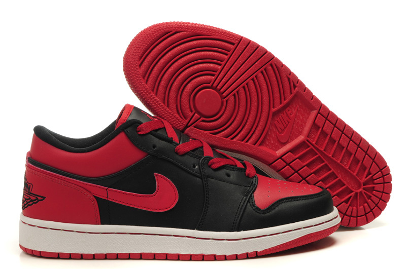 2012 Air Jordan 1 Low Black White Red Shoes