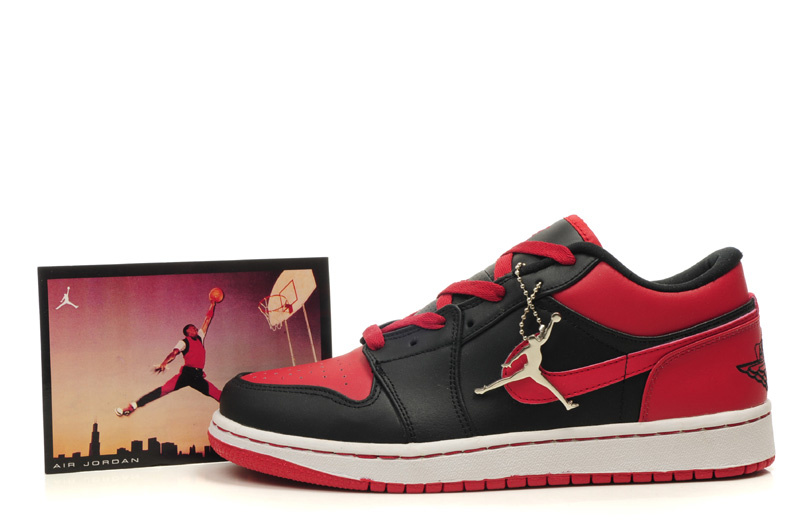 2012 Air Jordan 1 Low Black White Red Shoes