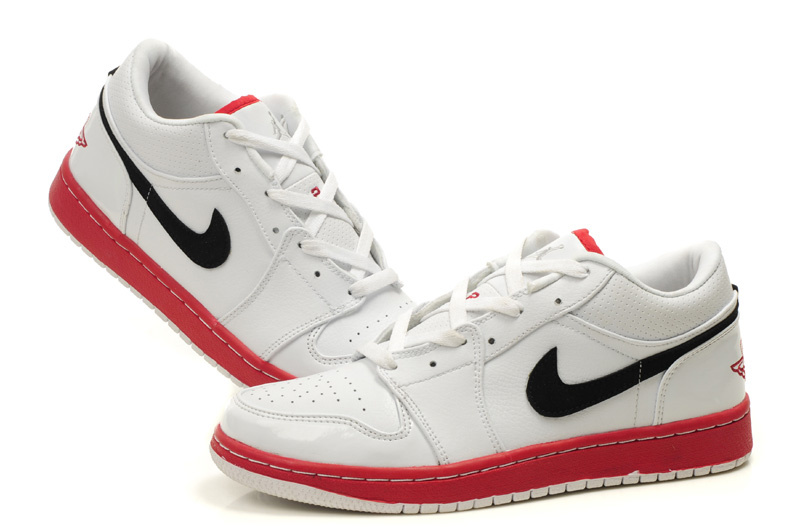 2012 Air Jordan 1 Low White Red Black Shoes