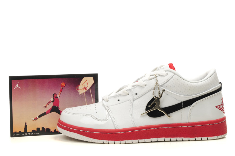 2012 Air Jordan 1 Low White Red Black Shoes