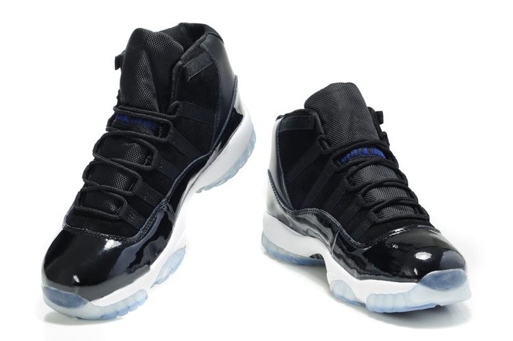 Comfortable Air Jordan 11 Suede Black White Blue Shoes