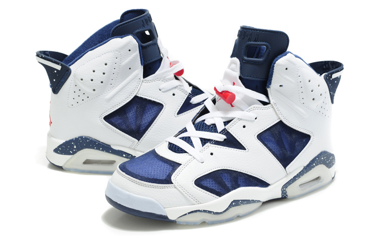 2012 Air Jordan 6 Net Vamp White Blue Shoes