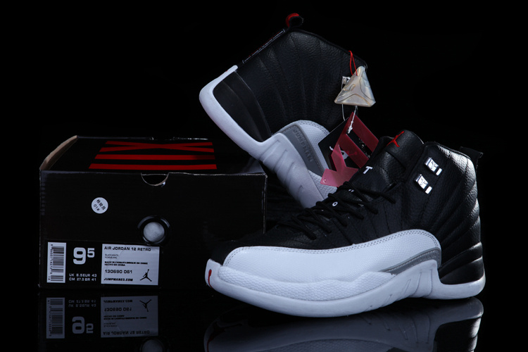 2012 Air Jordan 12 Black White Chalcedony Shoes