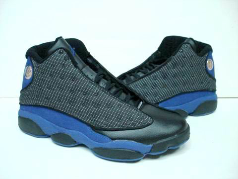 authentic air jordan 13 retro black blue shoes