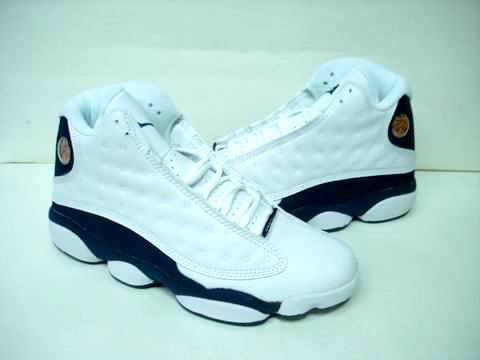 authentic air jordan 13 retro white blue shoes